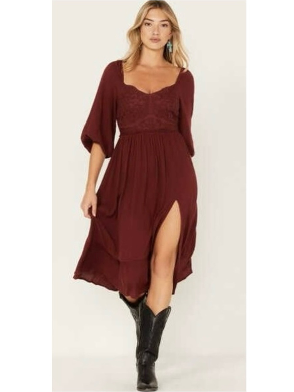 Shyanne Western Midi Dress Medium